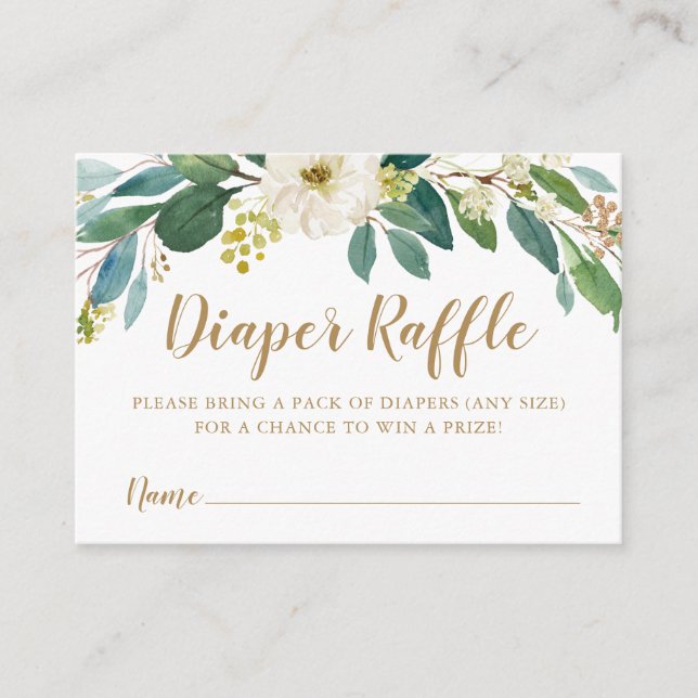 Tarjeta De Recepción Green Diaper Raffle Insert Card (Anverso)