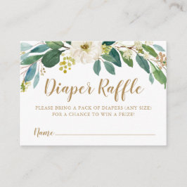 Tarjeta De Recepción Green Diaper Raffle Insert Card