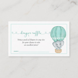 Tarjeta De Recepción Green Elephant Baby Shower Diaper Raffle