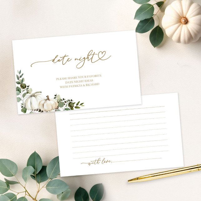 Tarjeta De Recepción Green Fall Bridal Shower Date Cards (Subido por el creador)