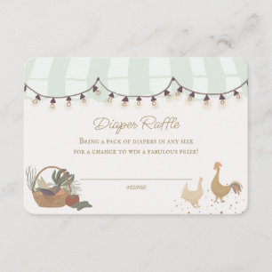 Tarjeta De Recepción Green Farmers Market Farm Diaper Raffle Insert