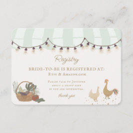 Tarjeta De Recepción Green Farmers Market Farm Fresco Registry Insert