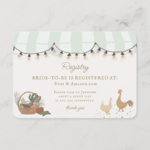 Tarjeta De Recepción Green Farmers Market Farm Fresco Registry Insert