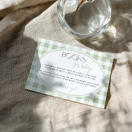 Tarjeta De Recepción Green Gingham Baby Shower Enclosure Card