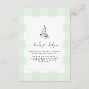 Tarjeta De Recepción Green Gingham Bunny Books Solicitud de Inserción d
