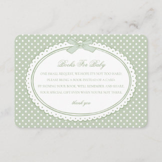 Tarjeta De Recepción Green Gingham Coquette Books for Baby