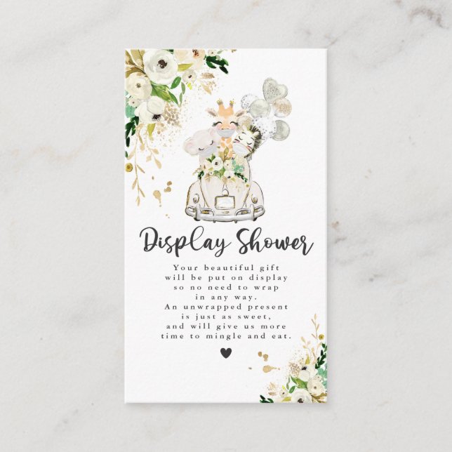 Tarjeta De Recepción Green Gold Safari Baby Shower Display Shower (Anverso)