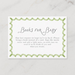 Tarjeta De Recepción Green Hand Painted Frame Books for Baby