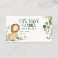 Green Lion Baby Cuántas Candies Enclosure Card
