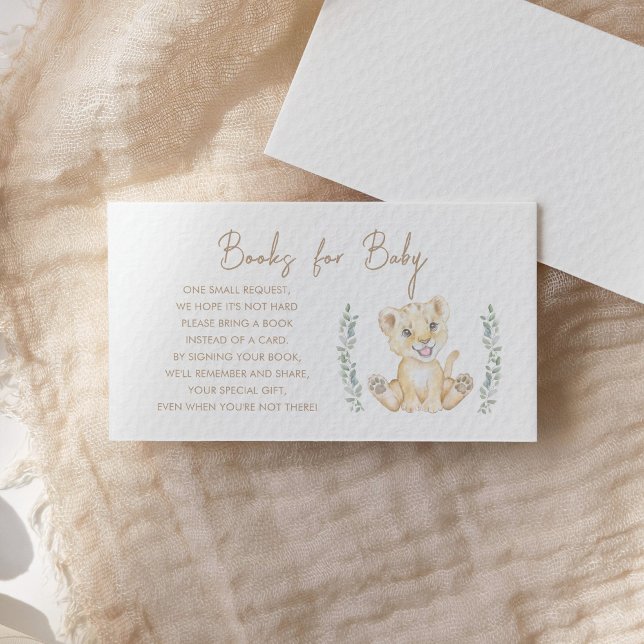 Tarjeta De Recepción Green Lion Baby Shower Solicitud de libro Insertar (Subido por el creador)