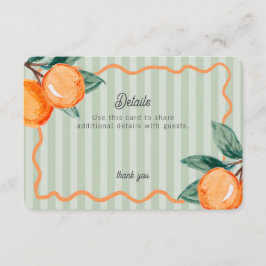 Tarjeta De Recepción Green Little Cutie Pastel Citrus Detalles Insertar
