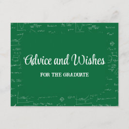 Tarjeta De Recepción Green Math Graduation Party Advice for Graduate