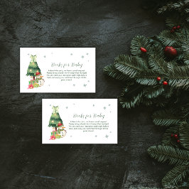 Tarjeta De Recepción Green Modern Winter Snowman Books For Baby Shower