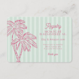 Tarjeta De Recepción Green Palm Springs Pastel Beach Registry Insert