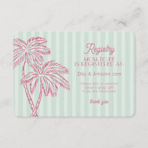 Tarjeta De Recepción Green Palm Springs Pastel Beach Registry Insert