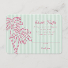 Tarjeta De Recepción Green Palm Springs Pastel Diaper Raffle Insert
