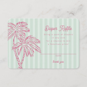 Tarjeta De Recepción Green Palm Springs Pastel Diaper Raffle Insert