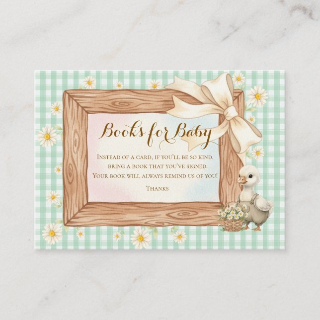 Tarjeta De Recepción Green Silly Goose Books for Baby (Anverso)