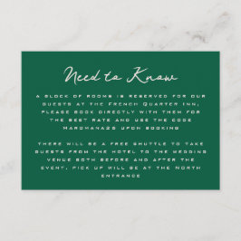 Tarjeta De Recepción Green Simple and Chic Additional Information