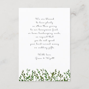 Tarjeta De Recepción Green Vines Personalizado Mensaje Wire Well Card