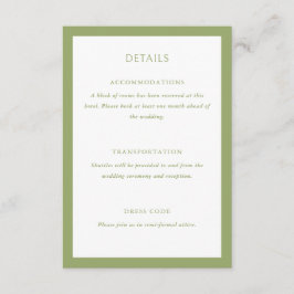 Tarjeta De Recepción Green Wedding Details