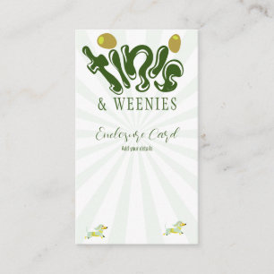 Tarjeta De Recepción Green Weenies & Tinis Divertido Martini cumpleaños