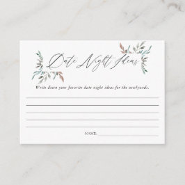Tarjeta De Recepción Green Winter Bridal Shower Date Noche Ideas