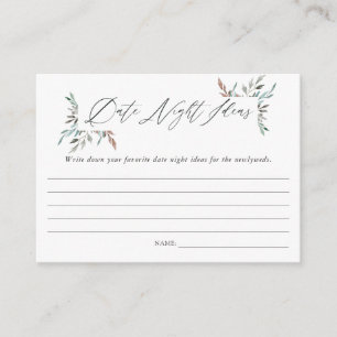 Tarjeta De Recepción Green Winter Bridal Shower Date Noche Ideas