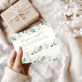 Tarjeta De Recepción Greeneration Gold Eucalyptus Baby Diaper Raffle Ca