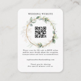 Tarjeta De Recepción Greenery and Gold Wedding Enclosure Card