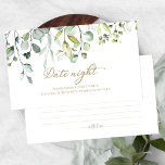 Tarjeta De Recepción Greenery Bridal Shower Date Jar Cards nocturnos<br><div class="desc">Greenery Bridal Shower Date Jar Cards nocturnos</div>