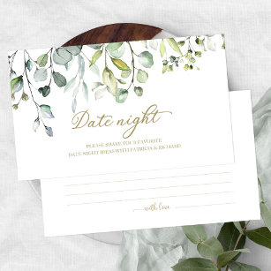 Tarjeta De Recepción Greenery Bridal Shower Date Jar Cards nocturnos