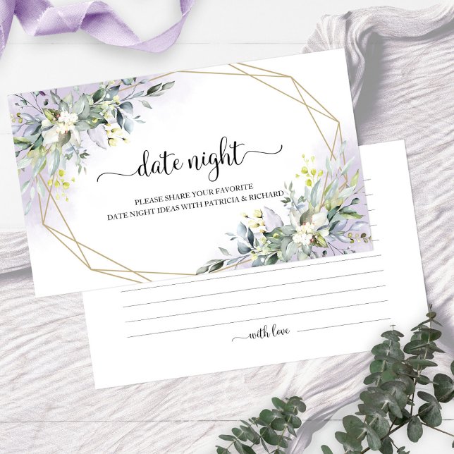 Tarjeta De Recepción Greenery Bridal Shower Date Jar Cards nocturnos (Subido por el creador)