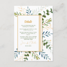 Tarjeta De Recepción Greenery eucalipto boda formal clásico