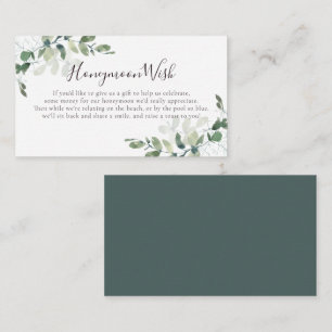 Tarjeta De Recepción Greenery Eucalyptus Poem Honeymoon Wish