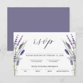 Tarjeta De Recepción Greenery Lavender Lilac Purple Lila Wedding RSVP