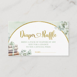Tarjeta De Recepción Greenery Sage Storybook Baby Shower Diaper Raffle