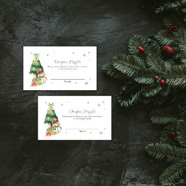 Tarjeta De Recepción Greenery Winter Snowman Diaper Raffle Baby Shower