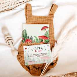 Tarjeta De Recepción Greenery Woodland Diaper Raffle Baby Shower