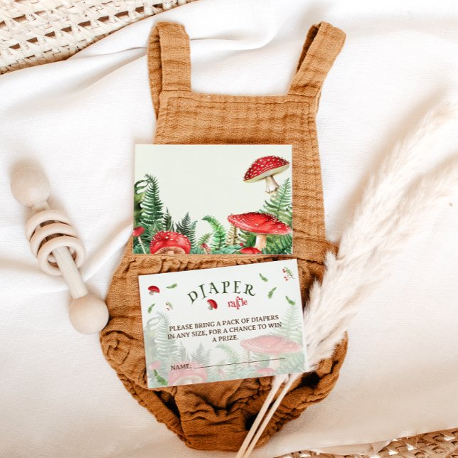 Tarjeta De Recepción Greenery Woodland Diaper Raffle Baby Shower (Subido por el creador)