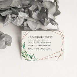 Tarjeta De Recepción Greenhouse | Alojamiento en Hotel Boda