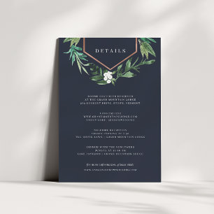 Tarjeta De Recepción Greenhouse   Detalles del Boda botánico acuarela