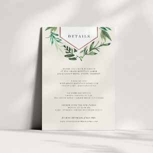 Tarjeta De Recepción Greenhouse   Detalles del Boda botánico acuarela