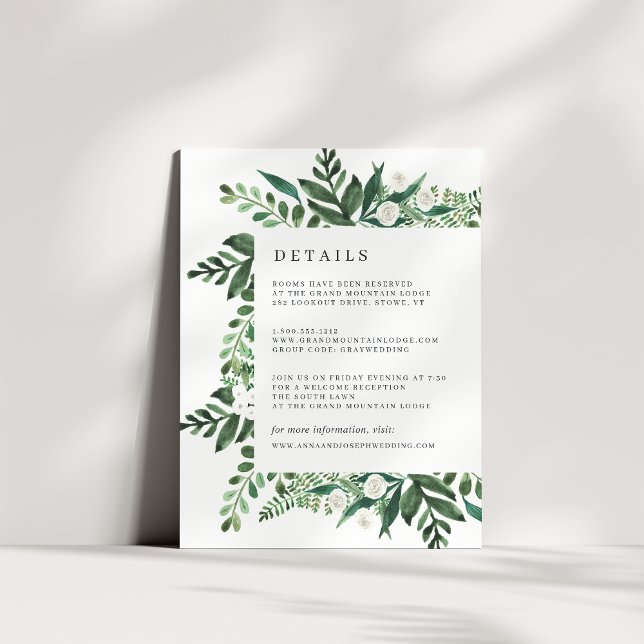 Tarjeta De Recepción Greenhouse | Detalles del Invitado Botánico de acu (Subido por el creador)