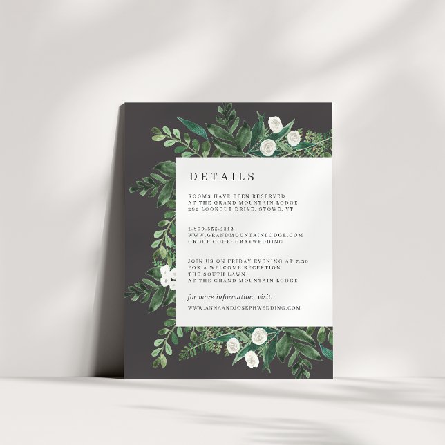 Tarjeta De Recepción Greenhouse | Detalles del Invitado Botánico de acu (Subido por el creador)