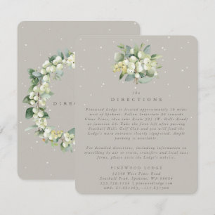 Tarjeta De Recepción Greige Snowberry+Eucalyptus Bouquet Directions