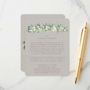 Tarjeta De Recepción Greige Snowberry+Eucalyptus Garland Directions