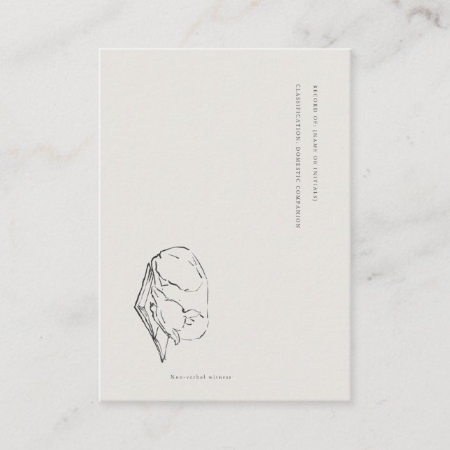 Tarjeta De Recepción Greyhound- Naturalist Menagerie Archive  (Anverso)