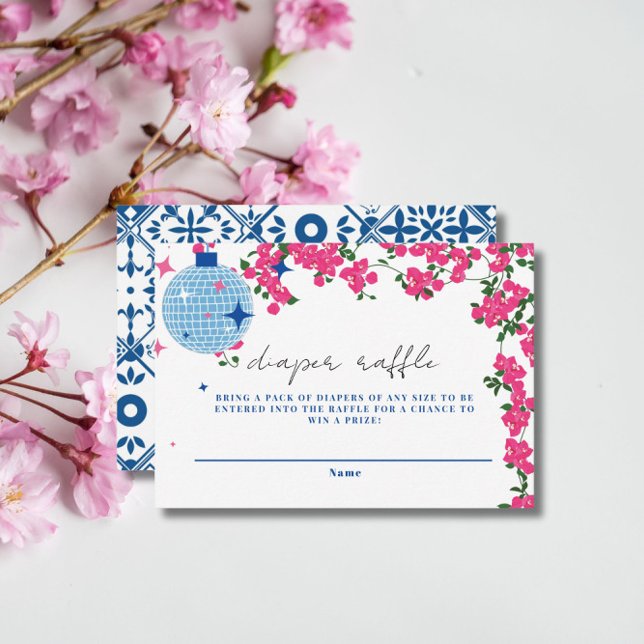 Tarjeta De Recepción Griego Bougainvillea bebé ducha Diaper Raffle (Subido por el creador)