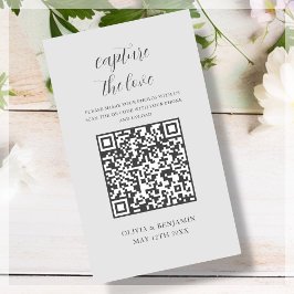 Tarjeta De Recepción Gris | Capturar El Código QR De Amor